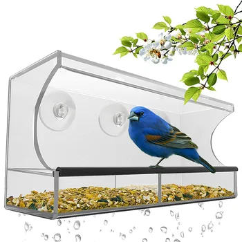 Acrylic Crystal Clear Large Window Bird Feeder with 3 Powerful Suction Cups with Removable Tray Drain Holes Bird Feeder HFing
Acrylic Crystal Clear Large Window Bird Feeder with 3 Powerful Suction Cups with Removable Tray Drain Holes Bird Feeder HFing