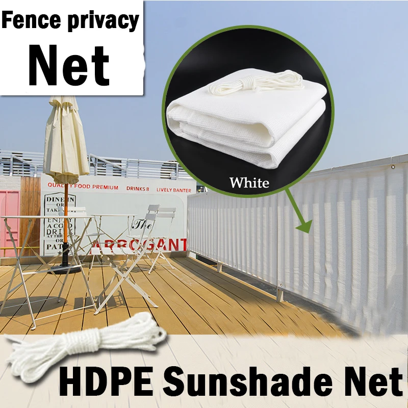 

Width 1m/1.2m White Balcony Privacy Screen Cover Windproof Sun Shade UV Protection Balcony Fence Net for Patio Fence Backyard