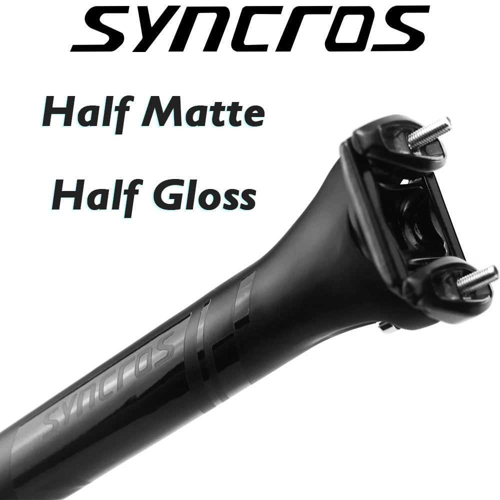 

SYNCROS MTB Bicycle Setpost 27.2/30.8/31.6mm*350/400mm Road/Mountain Bike Seat Cushion Matte Carbon Fiber Bicycle Saddle