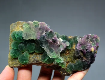 

New product！305g Natural rare Stepped spherical green Fluorite mineral specimens Stones and crystals Healing crystal