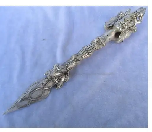 Fairy Decorative Handmade Tibetan silver Copper Buddhist Sword,Carved head /Ritual Dagger statue from tibetan ,Long 14 inch
Fairy Decorative Handmade Tibetan silver Copper Buddhist Sword,Carved head /Ritual Dagger statue from tibetan ,Long 14 inch