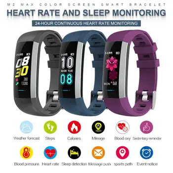 M2 Max Smart Band Color Screen Wristband IP67 Waterproof Fitness Tracker Smart Bracelet Heart Rate Blood Pressure Monitor Band
M2 Max Smart Band Color Screen Wristband IP67 Waterproof Fitness Tracker Smart Bracelet Heart Rate Blood Pressure Monitor Band