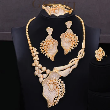 GODKI2020 Luxury Wheat Leaf Dubai Gold Jewelry Set Nigerian Wedding African Beads Bridal Jewellery Set Cubic Zircon Jewelry 
GODKI2020 Luxury Wheat Leaf Dubai Gold Jewelry Set Nigerian Wedding African Beads Bridal Jewellery Set Cubic Zircon Jewelry