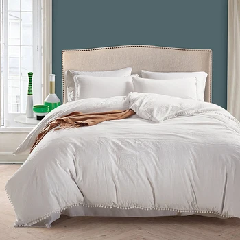 Solid Color Soft Tasselles Ball Quilt Duvet Cover Pillowcase Bedding Set For Home 2-3pcs Hiigh Quality Double-sided Bed Linings
Solid Color Soft Tasselles Ball Quilt Duvet Cover Pillowcase Bedding Set For Home 2-3pcs Hiigh Quality Double-sided Bed Linings