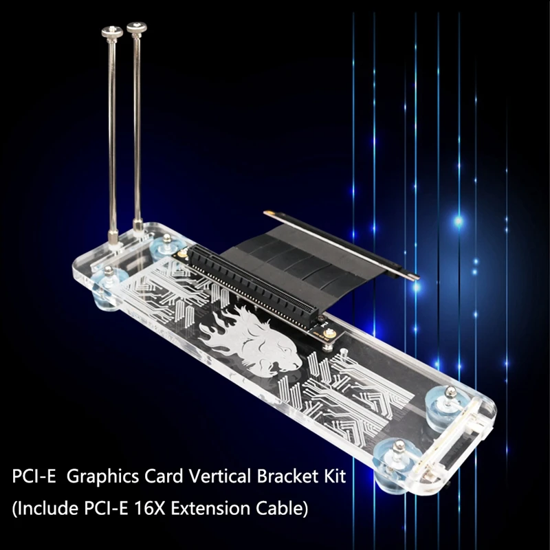 Graphics Card Vertical Holder with RGB LED Light and PCI-E Extension Cable Fixed GPU Vertical, PCI- E 3.0 16X
Graphics Card Vertical Holder with RGB LED Light and PCI-E Extension Cable Fixed GPU Vertical, PCI- E 3.0 16X