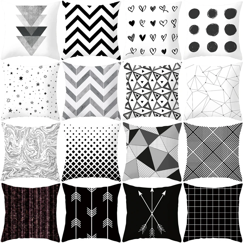 45cm Black And White Geometric Decorative Pillowcase Peach Skin Throw Pillowcase Striped Geometric Cushion Cover Kussensloop
45cm Black And White Geometric Decorative Pillowcase Peach Skin Throw Pillowcase Striped Geometric Cushion Cover Kussensloop