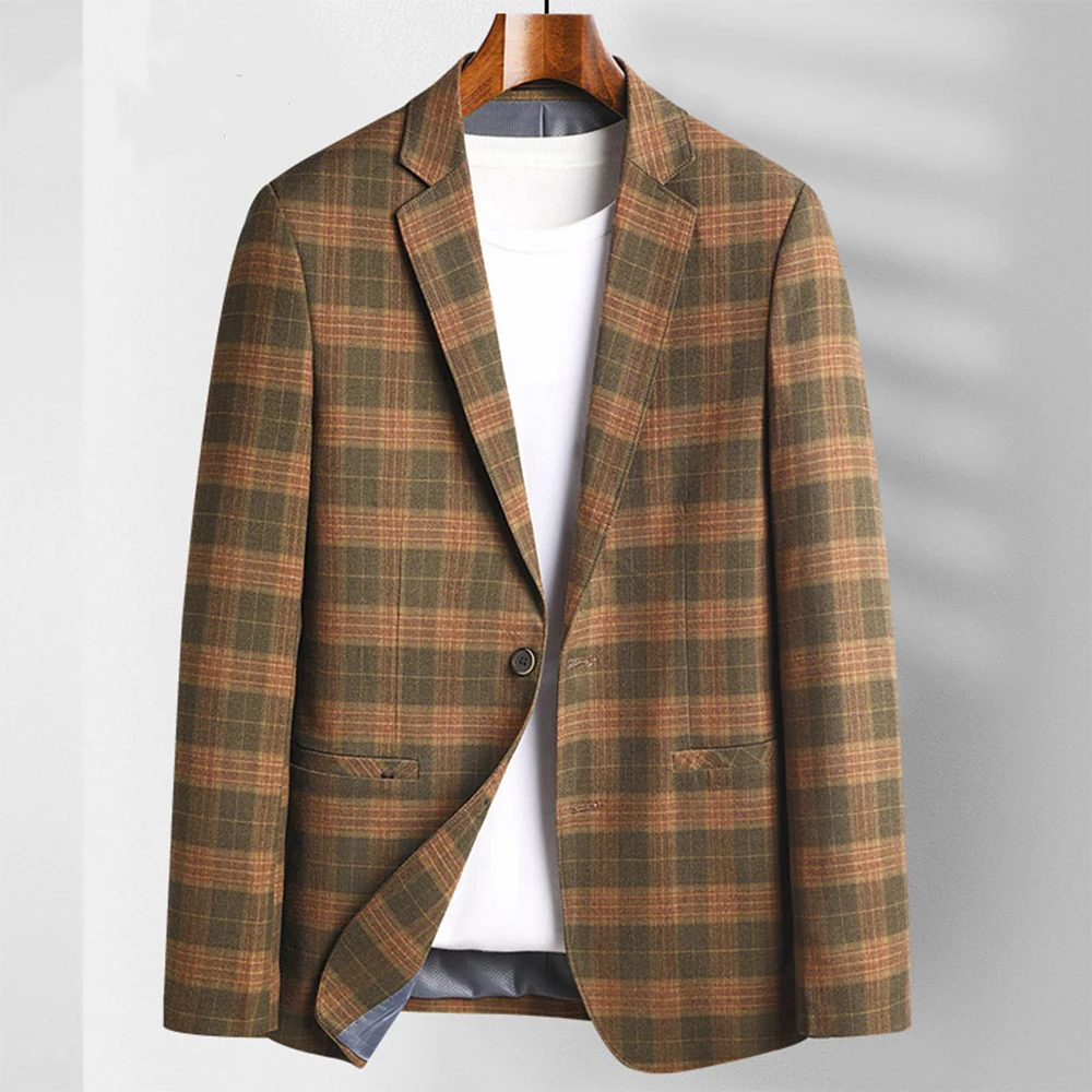 2021 Autumn Fashion Blazer Men Clothing Casual Plaid Suit Slim Fit Men's Jacket Single Breasted Winter Coat
2021 Autumn Fashion Blazer Men Clothing Casual Plaid Suit Slim Fit Men's Jacket Single Breasted Winter Coat