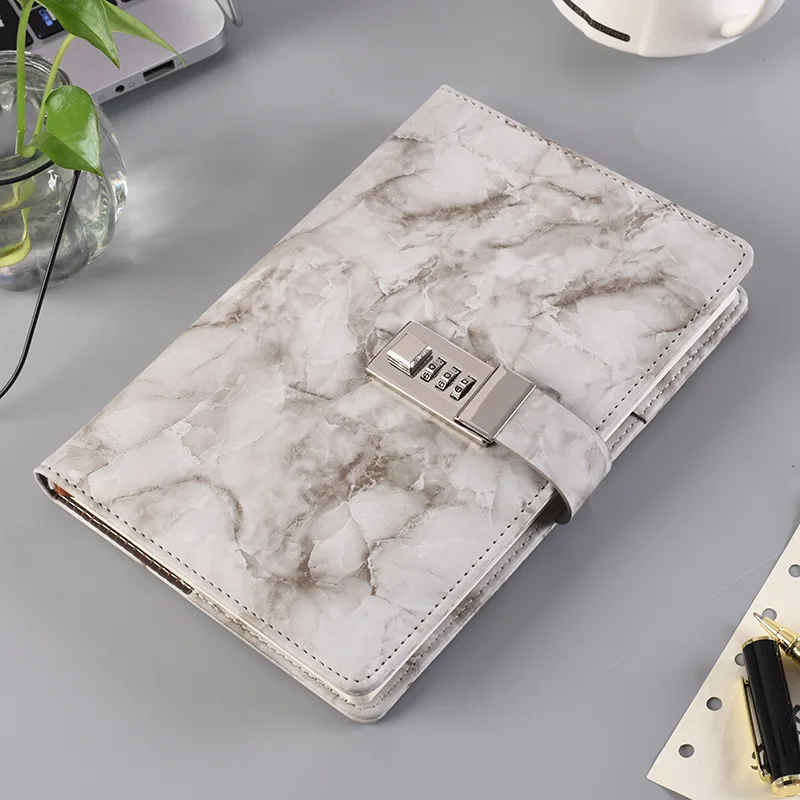 A5 diary with lock Marble Pattern Student Notebook Notepad Office School Supplies Gift Notepad Leather Codebook Password PU
A5 diary with lock Marble Pattern Student Notebook Notepad Office School Supplies Gift Notepad Leather Codebook Password PU