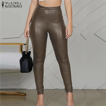 2020 ZANZEA Sexy PU Leather Long Pants Fashion Solid Pencil Trousers Women Elastic Waist Stretch Club Skinny Pantalon Streetwear
2020 ZANZEA Sexy PU Leather Long Pants Fashion Solid Pencil Trousers Women Elastic Waist Stretch Club Skinny Pantalon Streetwear