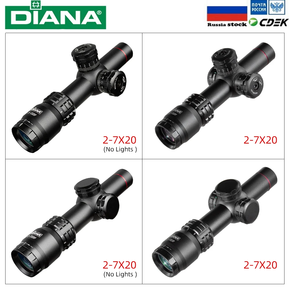 

DIANA 2-7x20 HD Hunting tactical Optical sight Riflescope Mil Dot Reticle Sniper Scopes Airsoft Spotting scope for rifle hunting