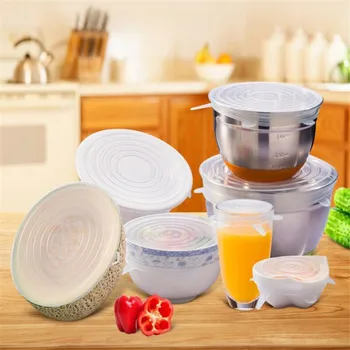 Silicone Covers Set Anti-dust Leakproof Airtight Food Bowl Universal Pot Cover Kitchen Cooking Tools Stretch Lids Fresh Cookware
Silicone Covers Set Anti-dust Leakproof Airtight Food Bowl Universal Pot Cover Kitchen Cooking Tools Stretch Lids Fresh Cookware