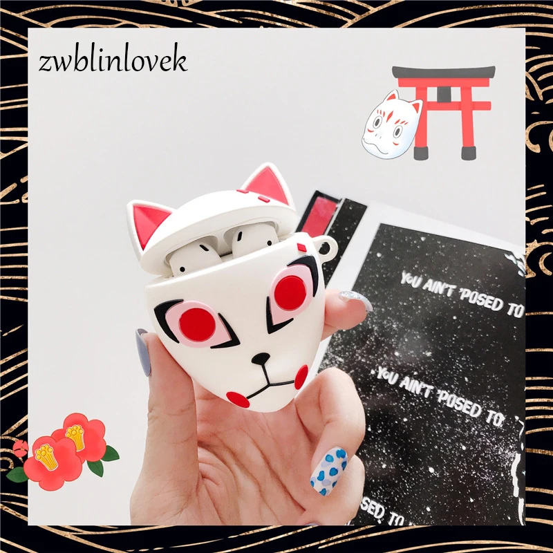 Anime Demon Slayer Cos Fox Mask Keychain Silicone Bluetooth Wireless Earphone Case Airpods Protective Cover Keyring For Women
Anime Demon Slayer Cos Fox Mask Keychain Silicone Bluetooth Wireless Earphone Case Airpods Protective Cover Keyring For Women