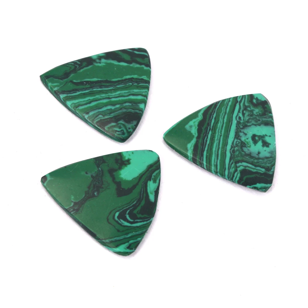 Pack of 3 Triangle Guitar Pick Plectrums Malachite Stone for Guitar Bass Ukulele Parts Pack of 3 Triangle Guitar Pick Plectrums Malachite Stone for Guitar Bass Ukulele Parts