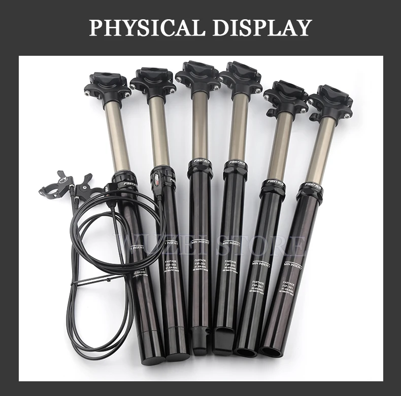 FASTACE MTB Height Adjustable Air Seatpost Dropper 30.9/31.6mm 440mm Internal Routing External Cable Remote 125mm Travel Seat FASTACE MTB Height Adjustable Air Seatpost Dropper 30.9/31.6mm 440mm Internal Routing External Cable Remote 125mm Travel Seat
