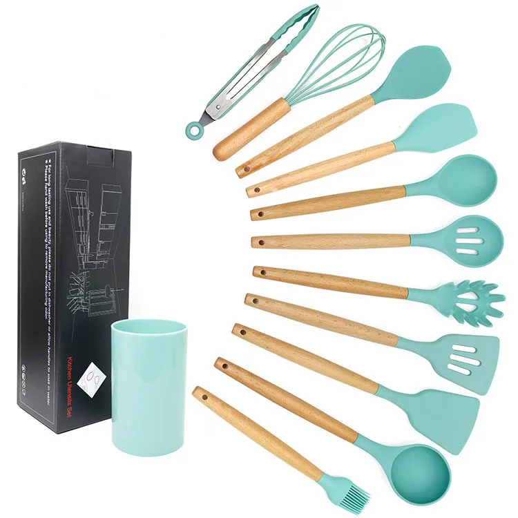 Silicone kitchen utensils 11 pcs kitchen tool set wooden handle silicone cooking spoon shovel set sutensilio de cozinha cocina
Silicone kitchen utensils 11 pcs kitchen tool set wooden handle silicone cooking spoon shovel set sutensilio de cozinha cocina