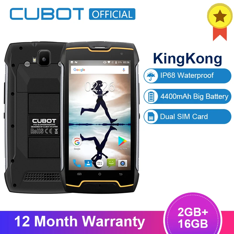 Cubot KingKong смартфон с 5 дюймовым дисплеем четырёхъядерным процессором MT6580 ОЗУ 2 Гб