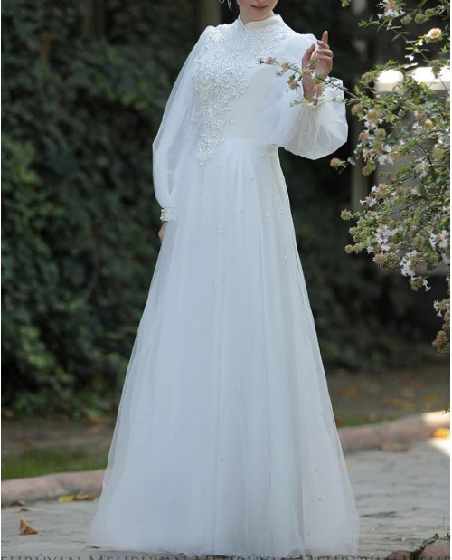 Tulle Appliques Pearls Long Sleeve Muslim Wedding Dresses for Bride 2021 Moroccan Caftan Wedding Bridal Gowns vestidos de novia
Tulle Appliques Pearls Long Sleeve Muslim Wedding Dresses for Bride 2021 Moroccan Caftan Wedding Bridal Gowns vestidos de novia