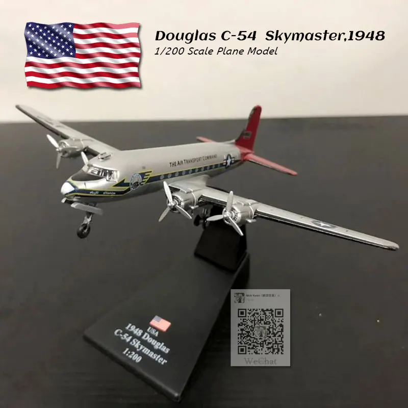 AMER 1/200 Scale Military Model Toys USA C-54 SKYMASTER Transport Plane Diecast Metal Model Toy For Gift/Collection
AMER 1/200 Scale Military Model Toys USA C-54 SKYMASTER Transport Plane Diecast Metal Model Toy For Gift/Collection