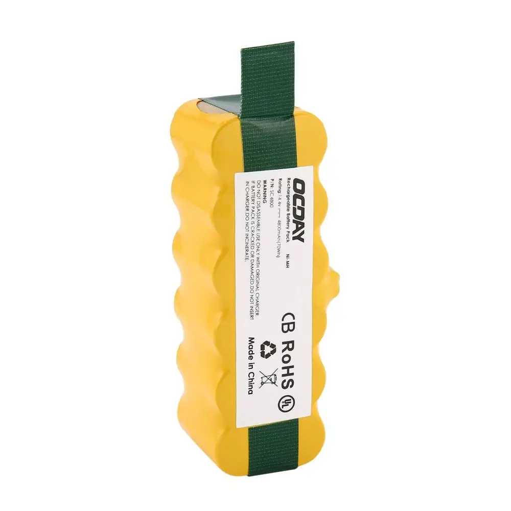 OCDAY 14.4V 4800mAh Ni-MH Vacuum Cleaner Rechargeable Battery Pack Replacement Battery Suitable for Irobot Roomba
OCDAY 14.4V 4800mAh Ni-MH Vacuum Cleaner Rechargeable Battery Pack Replacement Battery Suitable for Irobot Roomba