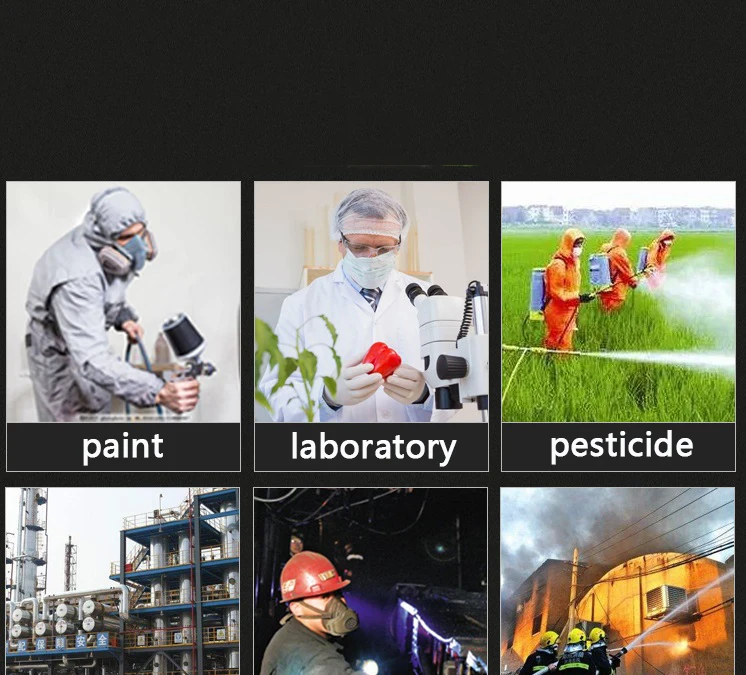 Máscara facial completamente cerrada, protección contra incendios, pintura en aerosol, pesticidas, soldadura eléctrica, carbón activado