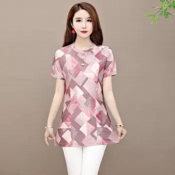 High-end Shanghai slim female tops 2020 summer new fat mm large size women's mom tide loose short sleeves 
High-end Shanghai slim female tops 2020 summer new fat mm large size women's mom tide loose short sleeves