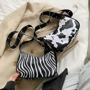 Fashion Women Shoulder Bags PU Leather Cow Zebra Animal Pattern Crossbody Wide Strap Autumn Winter Casual Messenger Handbag 2021
Fashion Women Shoulder Bags PU Leather Cow Zebra Animal Pattern Crossbody Wide Strap Autumn Winter Casual Messenger Handbag 2021
