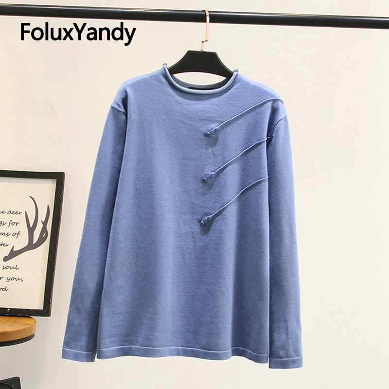 4 Colors Autumn Spring Sweaters Plus Size O-neck Buttons Casual Women Sweater Long Sleeve Solid KKFY4222
4 Colors Autumn Spring Sweaters Plus Size O-neck Buttons Casual Women Sweater Long Sleeve Solid KKFY4222