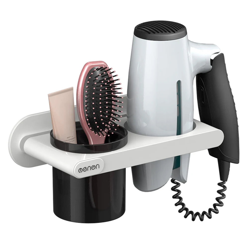 Menen Hair Dryer Holder Wall-Mounted Hair Dryer Hanging Rack With Organizer Cup Storage Rack for Bathroom Barbershop Washroom
Menen Hair Dryer Holder Wall-Mounted Hair Dryer Hanging Rack With Organizer Cup Storage Rack for Bathroom Barbershop Washroom