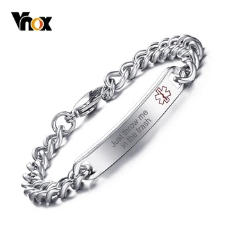 Vnox Medical Alert ID Bracelets for Women Men Just throw me in the trash Bracelet Anti Allergy Stainless Steel Jewelry
Vnox Medical Alert ID Bracelets for Women Men Just throw me in the trash Bracelet Anti Allergy Stainless Steel Jewelry