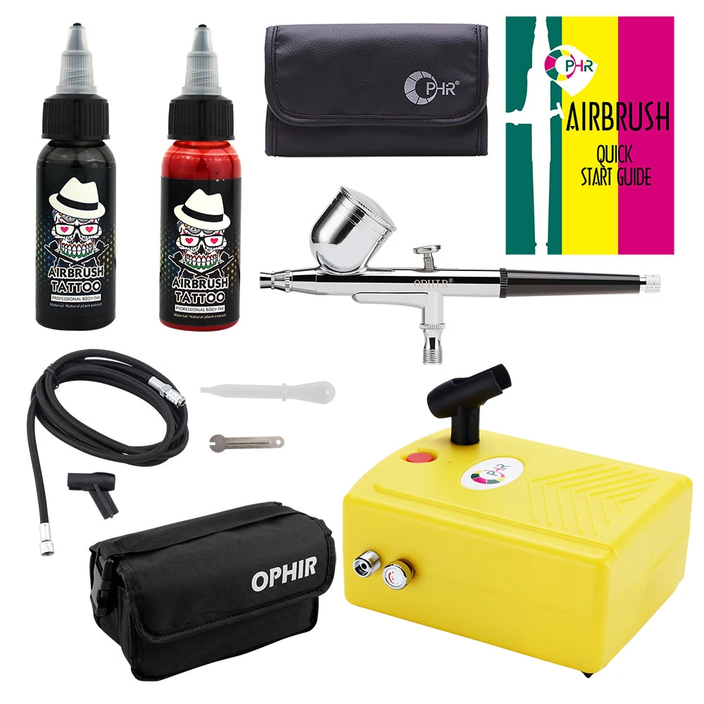 OPHIR Mini Air Compressor with 0.3mm Dual-Action Airbrush with 30ml Temporary Tattoo Ink for Body Painting
OPHIR Mini Air Compressor with 0.3mm Dual-Action Airbrush with 30ml Temporary Tattoo Ink for Body Painting