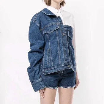 2020 Lu Single Shoulder Cowboy Jacket Top Money Asymmetry Women's Lapel Long Sleeve Pocket Coat
2020 Lu Single Shoulder Cowboy Jacket Top Money Asymmetry Women's Lapel Long Sleeve Pocket Coat