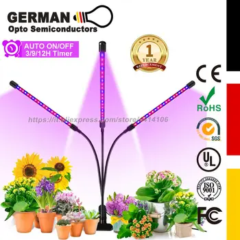Grow Light, 60W Tri Head Timing LED 5 Dimmable Levels Plant Grow Lights for Indoor Plants with Red Blue Spectrum, 3 9 12H Timer 
Grow Light, 60W Tri Head Timing LED 5 Dimmable Levels Plant Grow Lights for Indoor Plants with Red Blue Spectrum, 3 9 12H Timer
