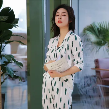 Sleepwear Women Spring and Summer New Edition Long Sleeve Printed Housewear Loose Slim Sleepwear Fashion Printing Lovely Pyjama
Sleepwear Women Spring and Summer New Edition Long Sleeve Printed Housewear Loose Slim Sleepwear Fashion Printing Lovely Pyjama