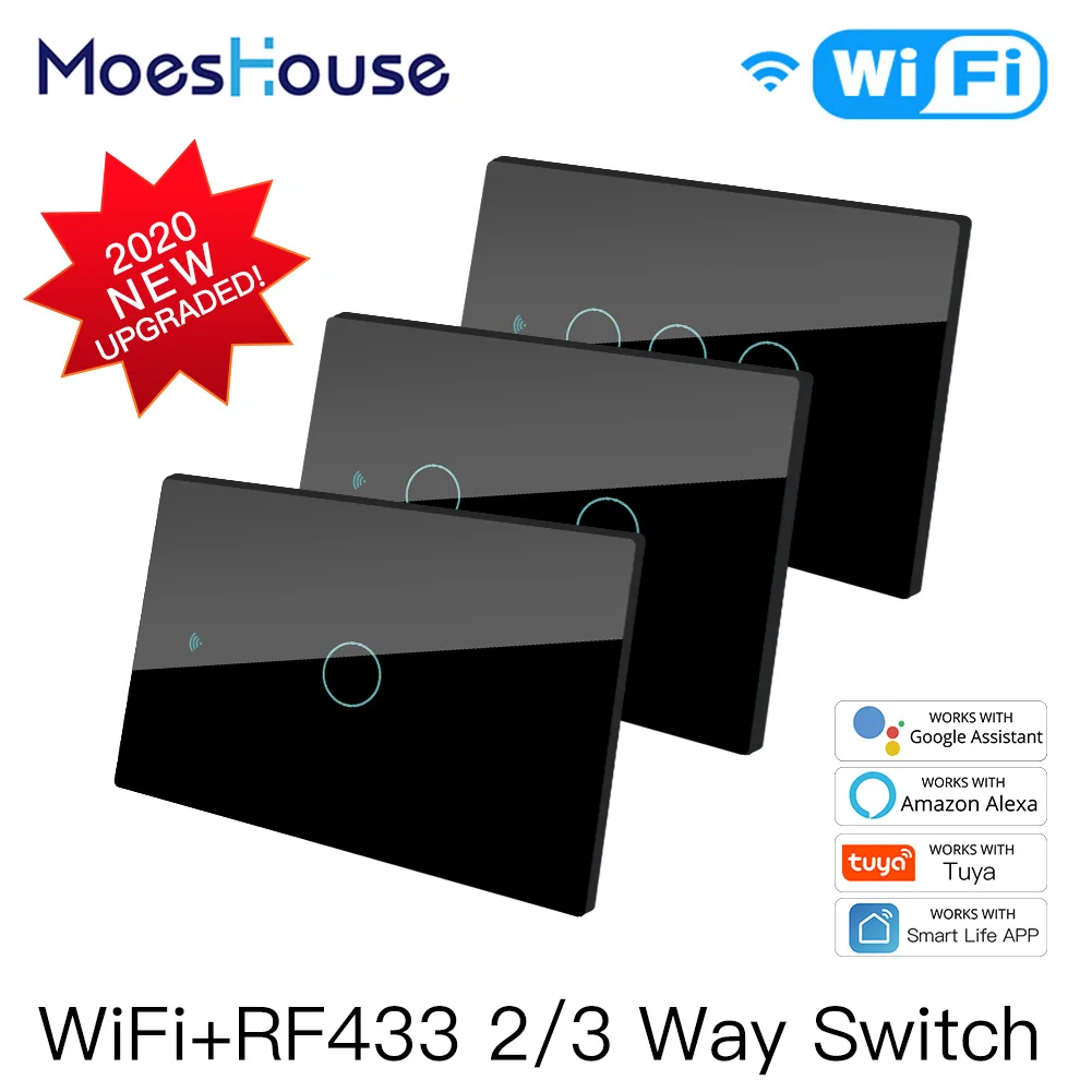 Smart Glass Panel Switch Smart Life/Tuya App Multi-Control Association, Voice Control with Alexa,Google Home,1/2/3 Gang
Smart Glass Panel Switch Smart Life/Tuya App Multi-Control Association, Voice Control with Alexa,Google Home,1/2/3 Gang