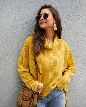 2020 new autumn / winter women's sweater Pullover loose solid color scarf neck sweater knitwear casual coat
2020 new autumn / winter women's sweater Pullover loose solid color scarf neck sweater knitwear casual coat