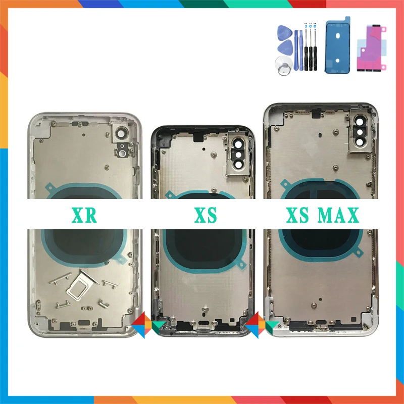 Задняя крышка для iphone X XR / XS Max корпус аккумулятора задняя дверь шасси средняя