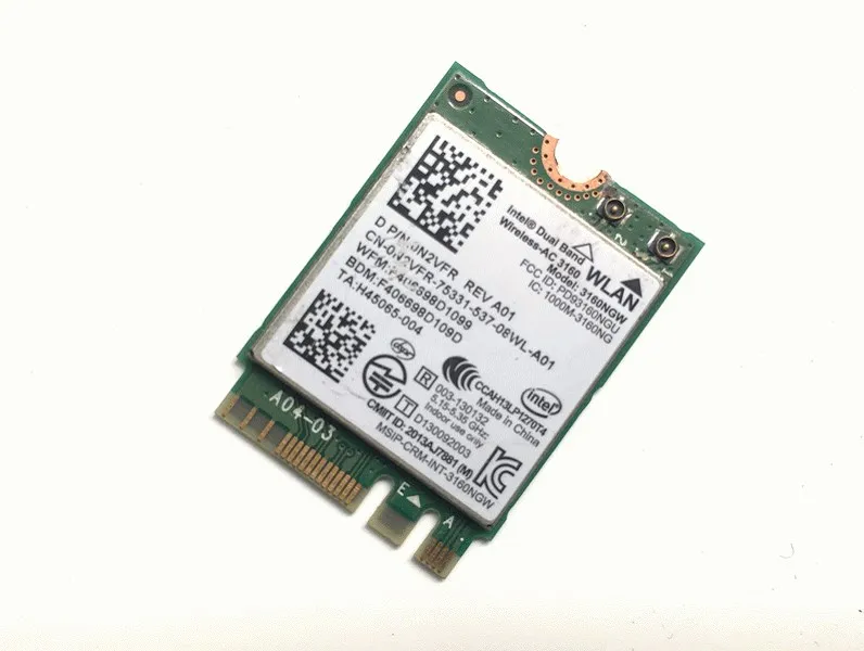 NEW For Intel Wireless-AC 3160 3160NGW NGFF 2.4G/5.0GHz Wifi for Bluetooth-compatible 4.0 DEL Lnspiron 14-3458 3458 | Компьютеры и