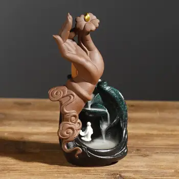 Buddha Hand Backflow Incense Burner Lotus Flower Smoke Waterfall Stick Incense Holder Purple Aromatherapy Furnace Home Decor
Buddha Hand Backflow Incense Burner Lotus Flower Smoke Waterfall Stick Incense Holder Purple Aromatherapy Furnace Home Decor