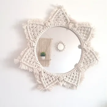 Cilected New Arrival Macrame Tapestry Wall Art Decoration Round Makeup Mirror Dressing Bathroom Wall Hanging Decorative Mirror
Cilected New Arrival Macrame Tapestry Wall Art Decoration Round Makeup Mirror Dressing Bathroom Wall Hanging Decorative Mirror