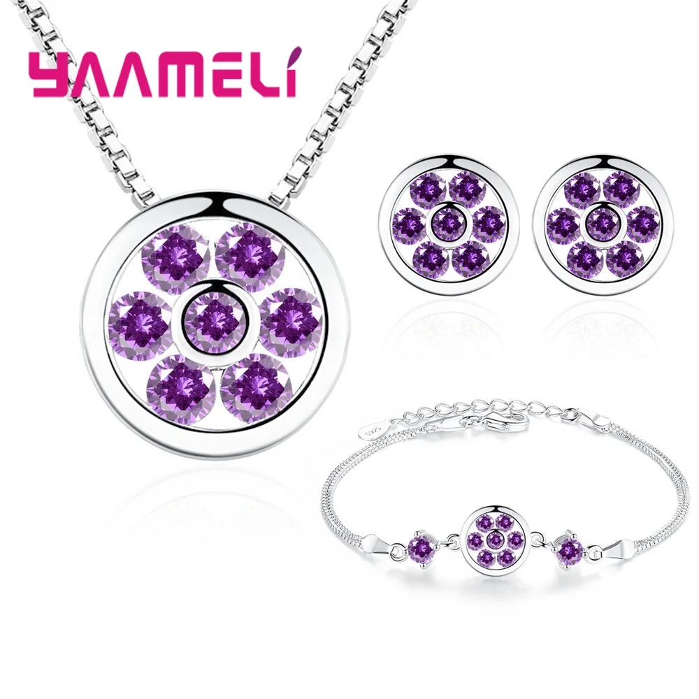 925 Sterling Silver Jewelry Sets AAAAA Cubic Zircon Pendant Necklace Stud Earrings Bracelet Crystal Flower for Women Fashion 
925 Sterling Silver Jewelry Sets AAAAA Cubic Zircon Pendant Necklace Stud Earrings Bracelet Crystal Flower for Women Fashion