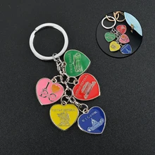 Edificio Americano/letra llavero en forma de corazón para una mujer/hombre bolsos colgante carta colorida llavero accesorios de coche(China)