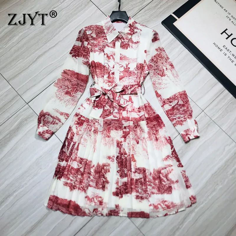 2020 New Fashion Designers Spring Runway Dress Women Full Sleeve Elegant Turn Down Collar Vintage Print Dress Vestidos
2020 New Fashion Designers Spring Runway Dress Women Full Sleeve Elegant Turn Down Collar Vintage Print Dress Vestidos