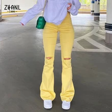 Woman Yellow Knee Hole Jeans Streetwear Personality Wash Hot Sale Fashion Ladies Ripped Flare Pants Women Cyber Y2k Skinny Jeans
Woman Yellow Knee Hole Jeans Streetwear Personality Wash Hot Sale Fashion Ladies Ripped Flare Pants Women Cyber Y2k Skinny Jeans