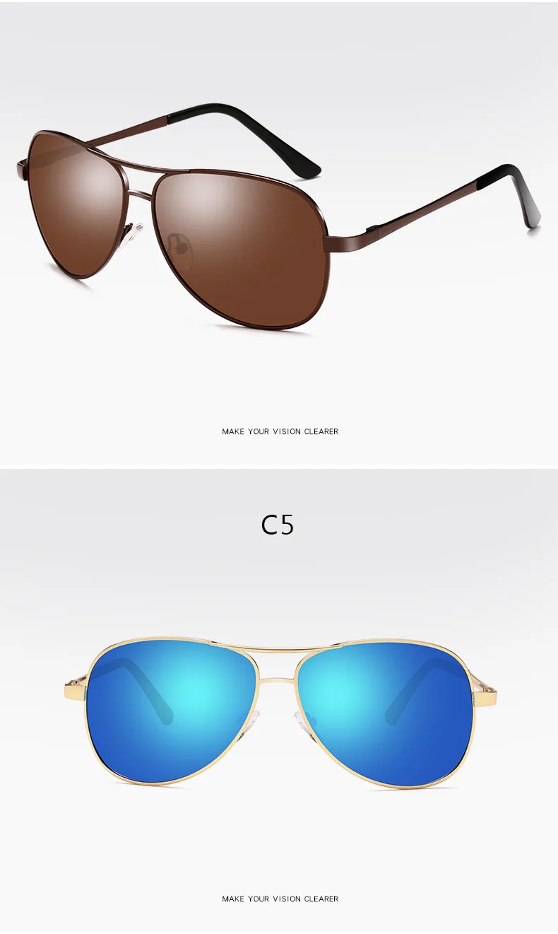 Klasyczne męskie Spolaryzowane okulary przeciwsłoneczne Pilot Okulary korekcyjne na receptę 1588MO 14 Hcab61361f3f340939fa8a7fc815eff75e