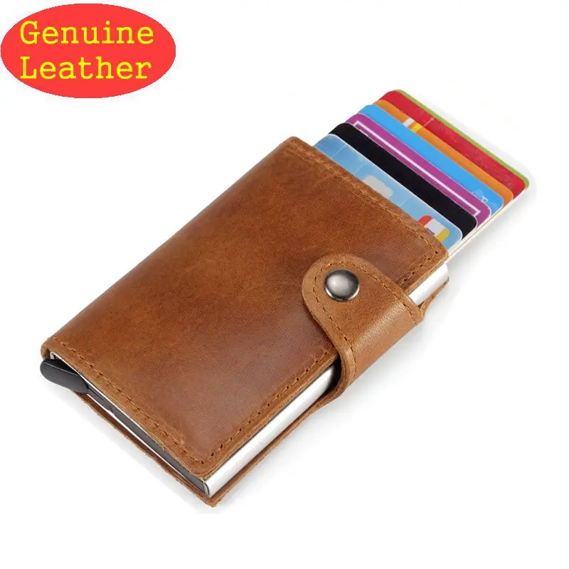 Genuine Leather Men Credit Card Holders Business ID Card Case Fashion Automatic RFID Card Holder Aluminium Bank Card Wallets
Genuine Leather Men Credit Card Holders Business ID Card Case Fashion Automatic RFID Card Holder Aluminium Bank Card Wallets