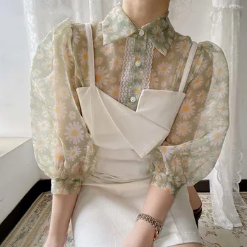 Bella Philosophy Wonder Floral Printed Mesh Blouse Shirts Vintage Puff Sleeve Turn Down Collar Boho Tops Causal Blusas Mujer
Bella Philosophy Wonder Floral Printed Mesh Blouse Shirts Vintage Puff Sleeve Turn Down Collar Boho Tops Causal Blusas Mujer