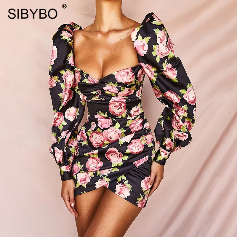 SIBYBO Floral Print Backless Sexy Bodycon Dress Long Sleeve Irregular Autumn Dress Women Club Mini Party Dress 2019
SIBYBO Floral Print Backless Sexy Bodycon Dress Long Sleeve Irregular Autumn Dress Women Club Mini Party Dress 2019