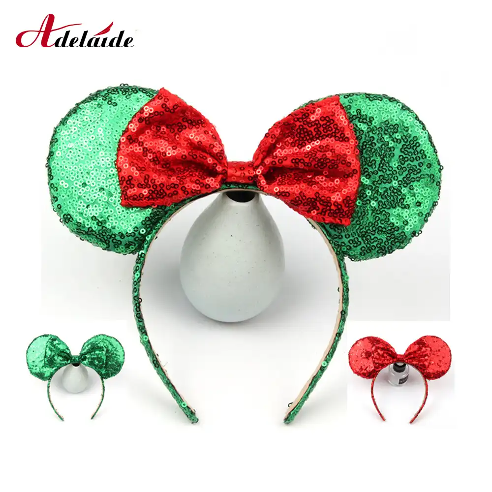 girl hair bows sequin headband for girls minnie mouse ears hair