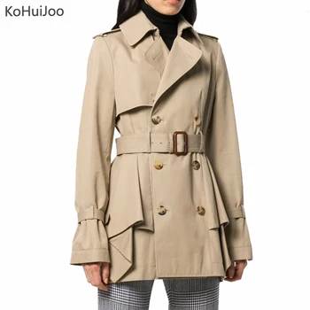 KoHuJoo Runway Trench Women Autumn Spring Europe America Khaki Double Breasted Ruffle slim Female Windbreaker Fashion
KoHuJoo Runway Trench Women Autumn Spring Europe America Khaki Double Breasted Ruffle slim Female Windbreaker Fashion
