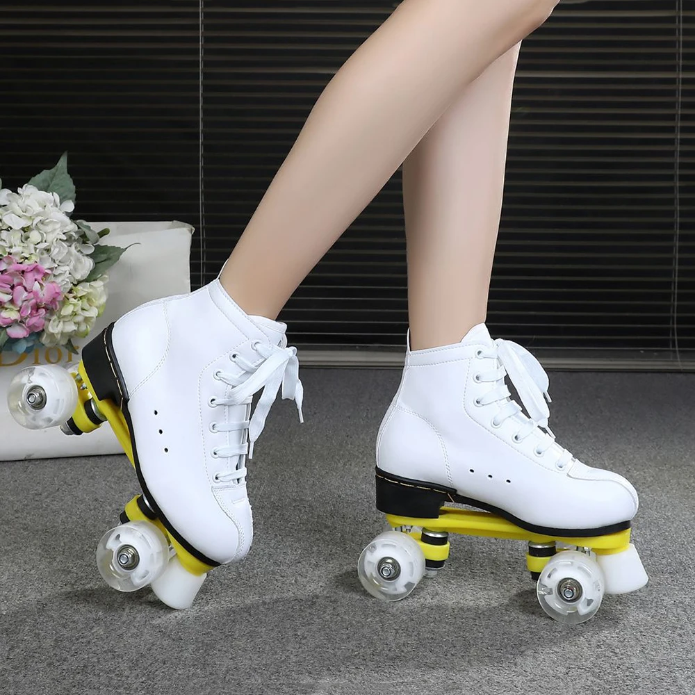 Adult Double Row Roller Skate Shoes Black White Outdoor 4 Wheels Training Shoes Man Woman Sports Patines Shoes
Adult Double Row Roller Skate Shoes Black White Outdoor 4 Wheels Training Shoes Man Woman Sports Patines Shoes
